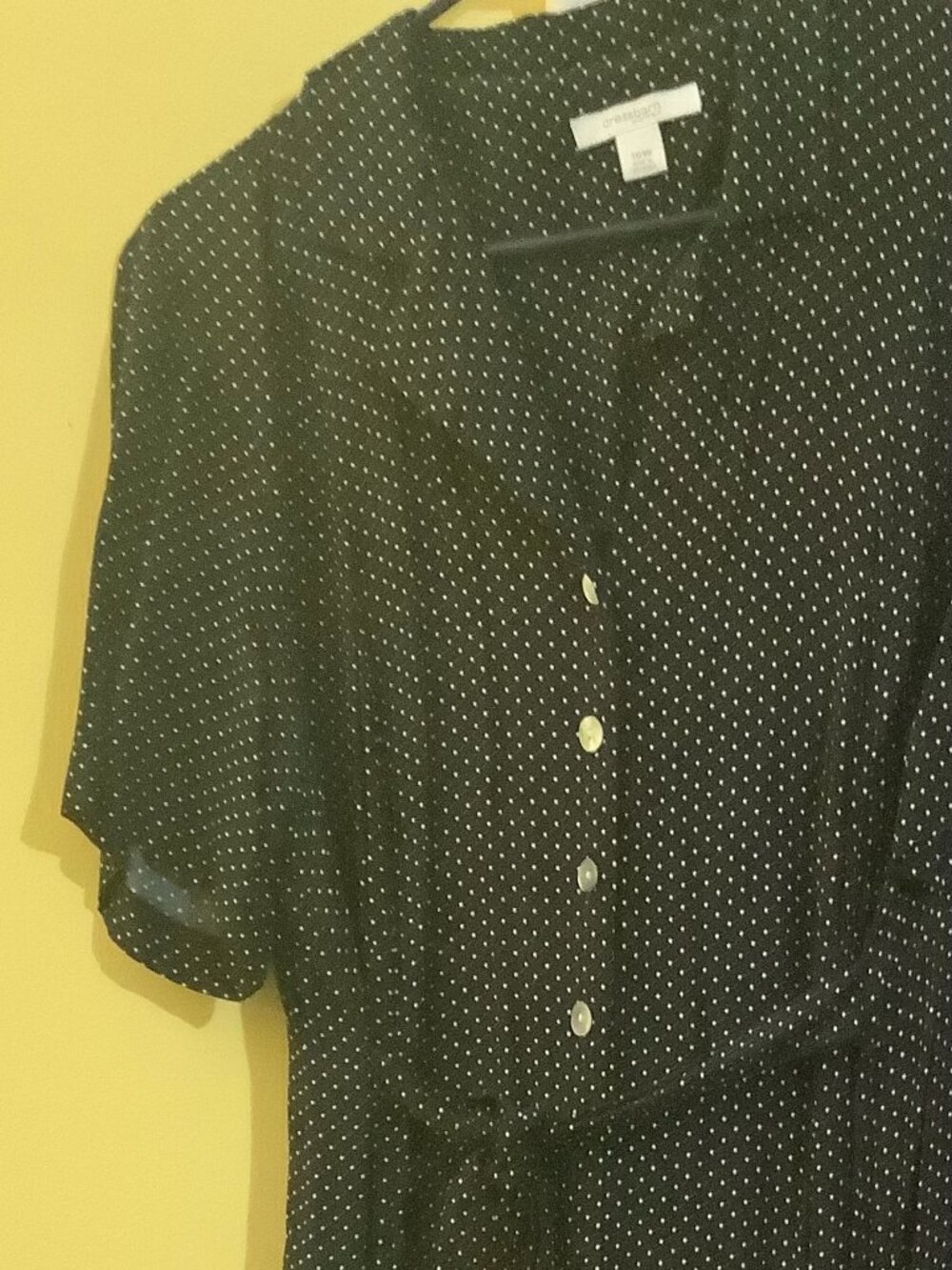 Black and White Dress Barn Midi Polka Dot Dress